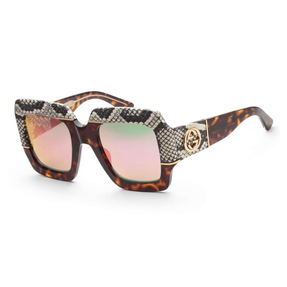 Gucci Havana Sunglasses with pink mirror lens NWT - Picture 9 of 13